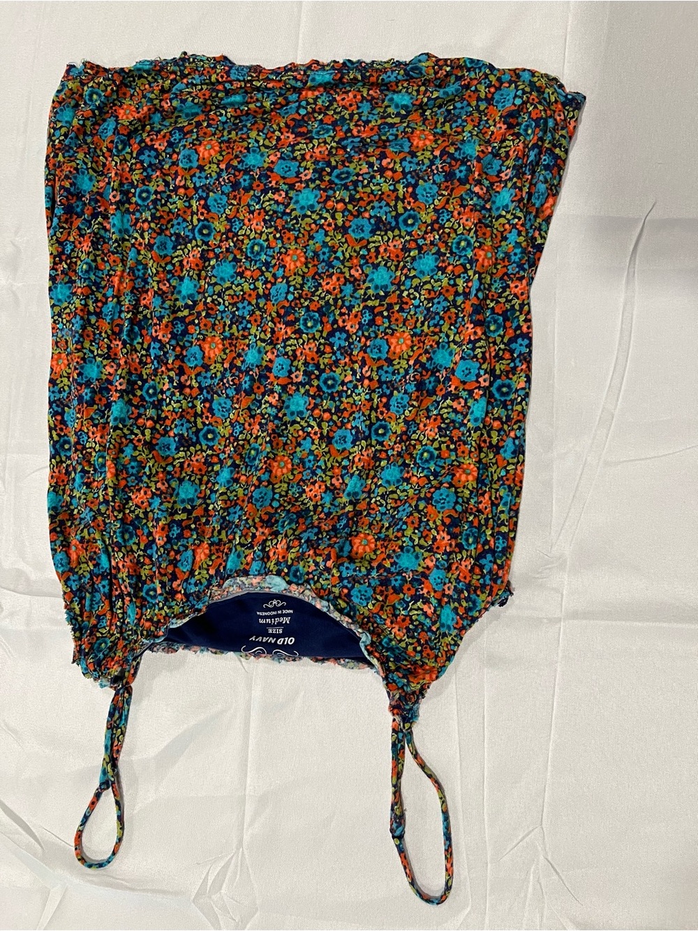 Old Navy Black Tank with Multicolored Floral Print